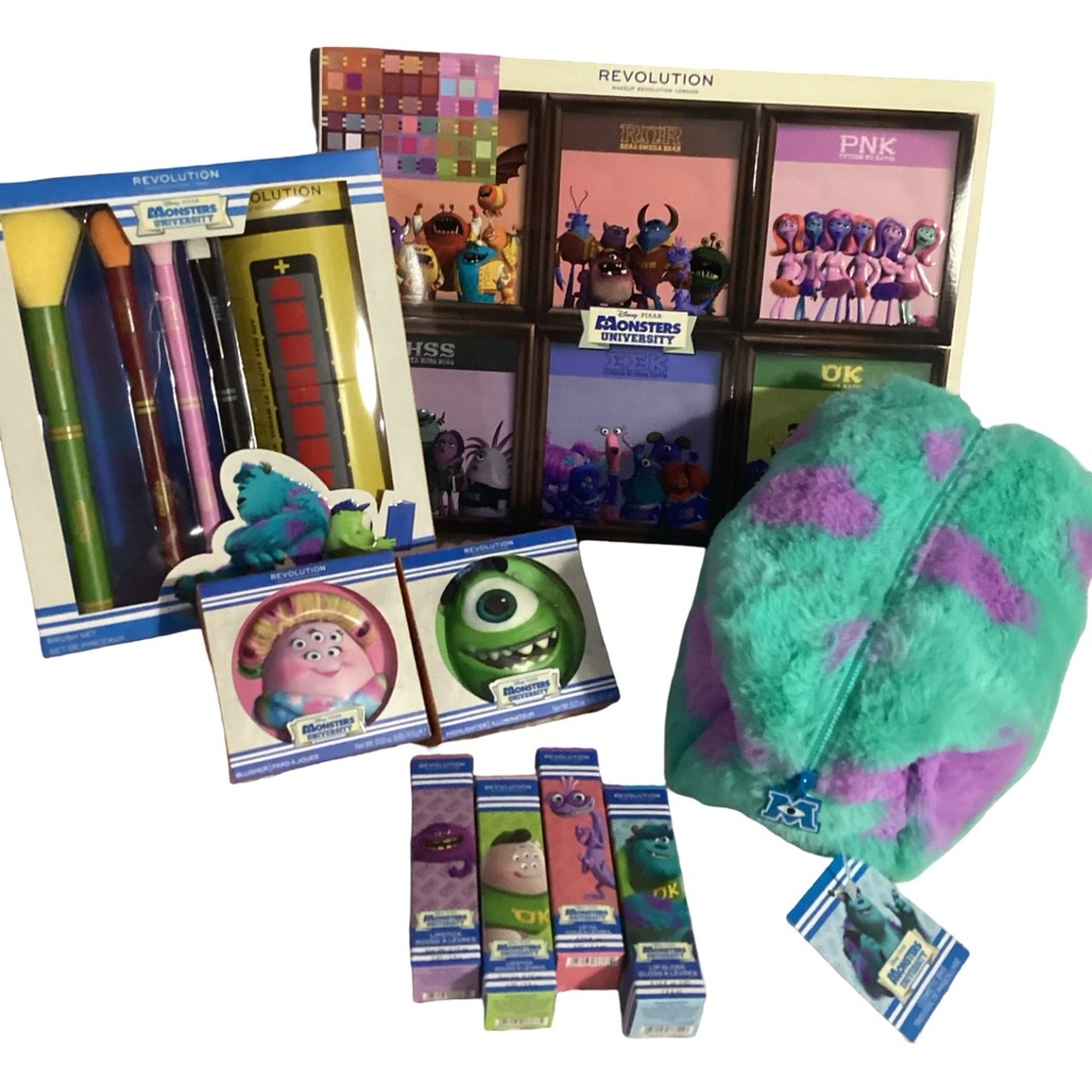 Revolution Disney Pixar Monsters University Makeup Set Bag Lips Powders & More - Picture 1 of 14